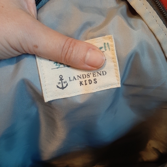 Lands' End Kids Backpack Gray Orange Laptop School Women's Hiking Gorpcore Camp - Picture 12 of 15